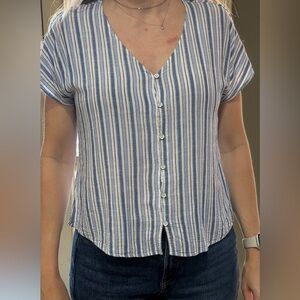 Maurices striped blue & white top